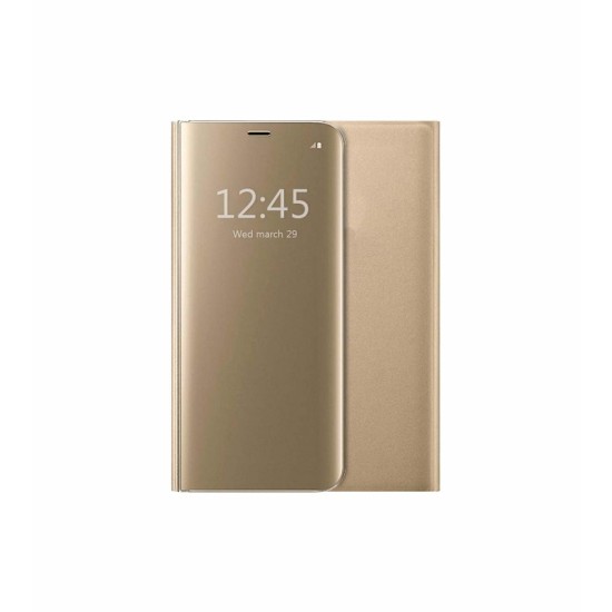 CAPA FLIP COVER"CLEAR VIEW" IPHONE XR DOURADO